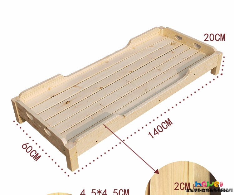 幼儿园实木方腿床 樟子松方腿床